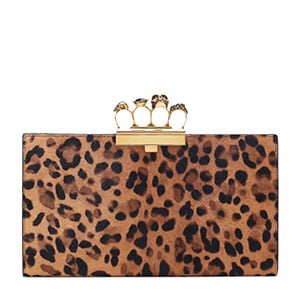 Alexander McQueen Four Ring leopard print clutch bag