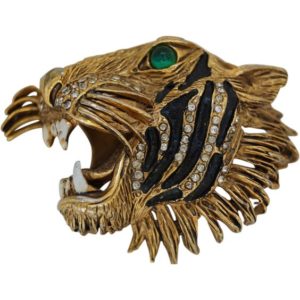 Hattie Carnegie tiger head brooch